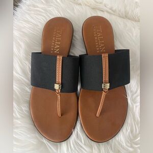 Italian Shoemakers Black and Brown Sandals